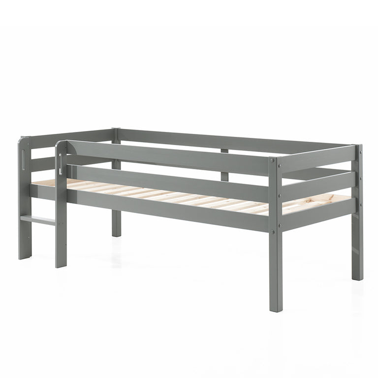 Lit mi-hauteur 90x200 sommier inclus Vipack Pino Gris