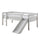 Lit mi-hauteur 90x200 toboggan sommier inclus Vipack Pino Blanc