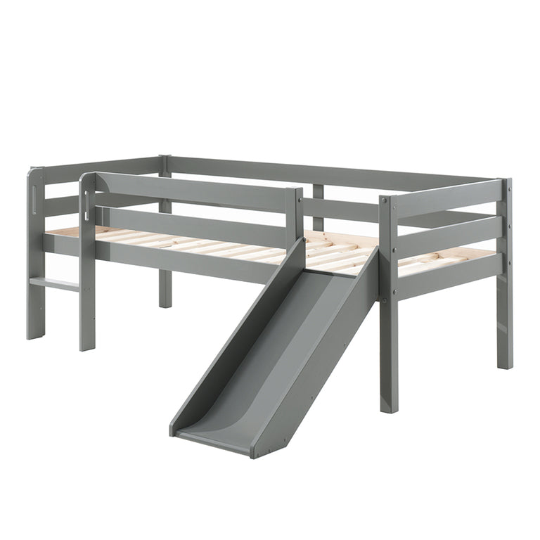 Lit mi-hauteur 90x200 toboggan sommier inclus Vipack Pino Gris