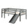 Lit mi-hauteur 90x200 toboggan sommier inclus Vipack Pino Gris