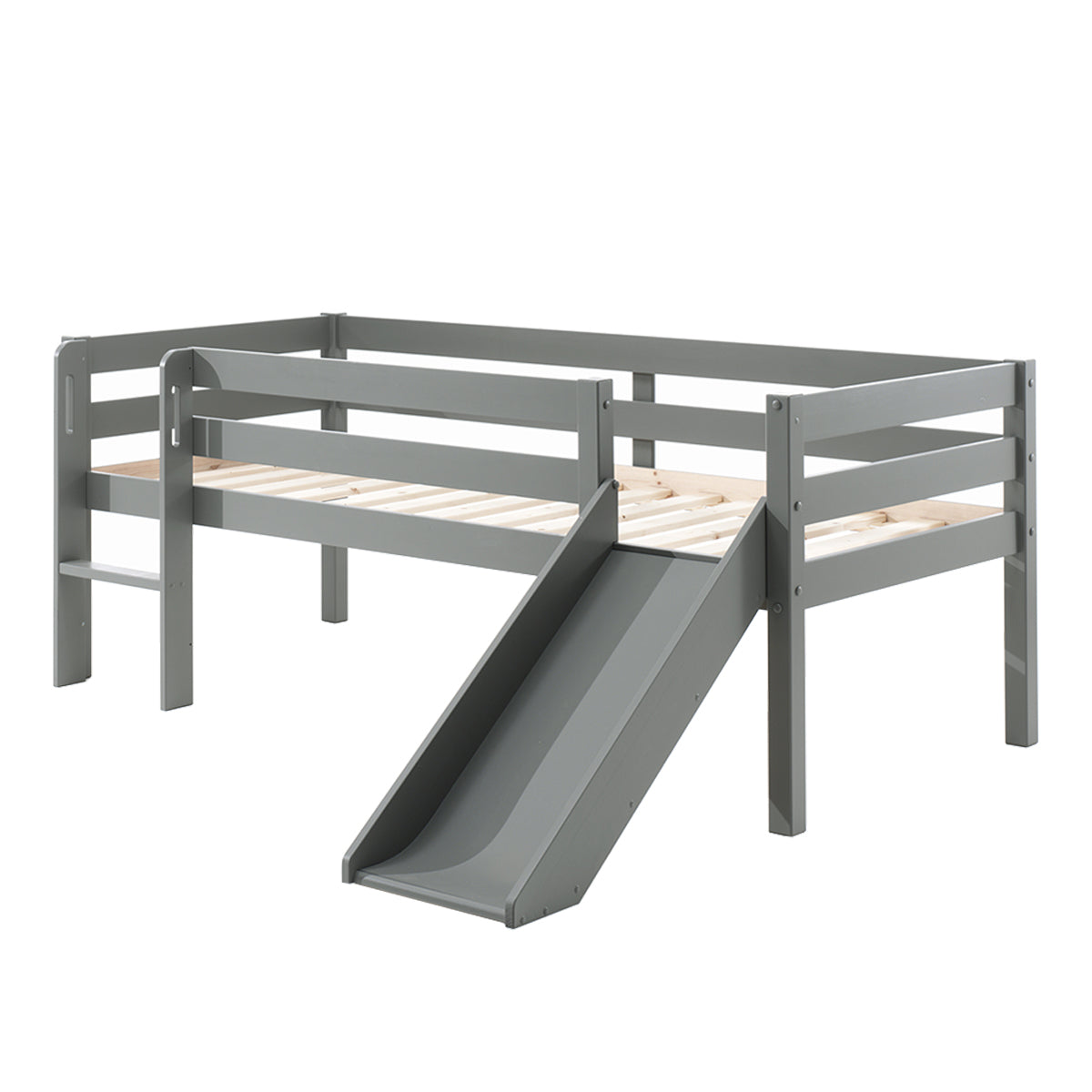 Lit mi-hauteur 90x200 toboggan sommier inclus Vipack Pino Gris