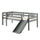 Lit mi-hauteur 90x200 toboggan sommier inclus Vipack Pino Gris