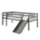 Lit mi-hauteur 90x200 toboggan sommier inclus Vipack Pino Gris