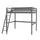 Lit Mezzanine 140x200 Sommier Inclus Vipack Pino Gris
