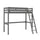 Lit Mezzanine 90x200 Sommier Inclus Vipack Pino Gris