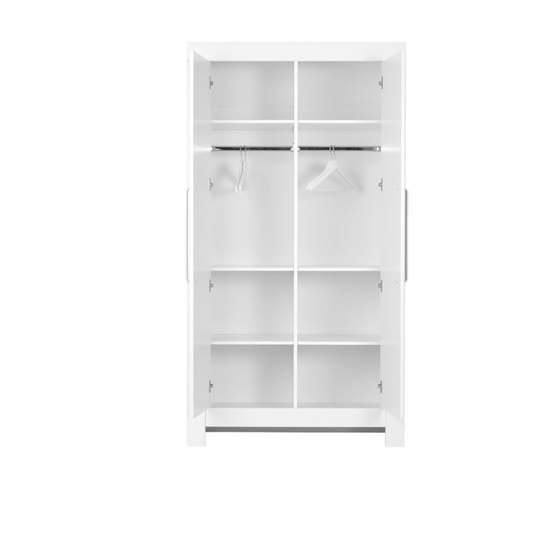 Chambre complète lit bébé évolutif - commode à langer - armoire Pinio Calmo Blanc - vue 9