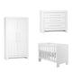 Chambre complète lit bébé - commode à langer - armoire Pinio Calmo Blanc