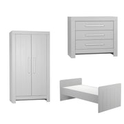 Chambre complète lit bébé évolutif - commode à langer - armoire Pinio Calmo Gris