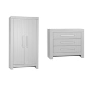 Commode 3 tiroirs et Armoire Pinio Calmo Gris