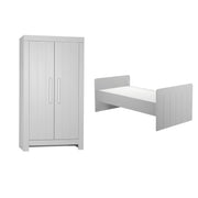 Lit bébé évolutif et Armoire Pinio Calmo Gris