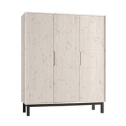 Armoire 3 portes Pinio Country Bois blanchi