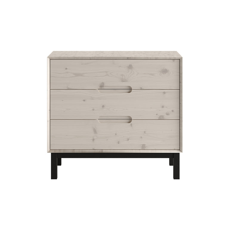 Commode 3 tiroirs et armoire 2 portes Pinio Country Bois blanchi - vue 2