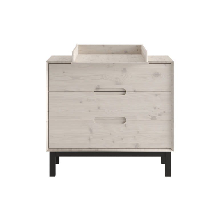 Commode 3 tiroirs Pinio Country Bois blanchi - vue 3
