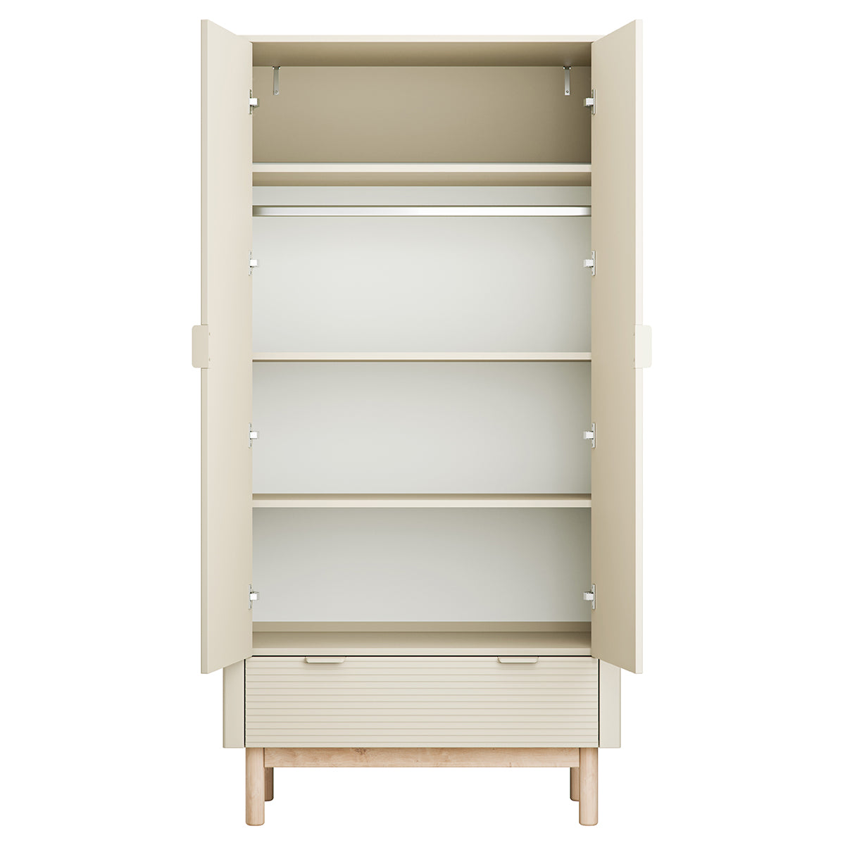 Chambre complète lit évolutif 60x120 commode à langer et armoire 2 portes Pinio Miloo Champagne - vue 5