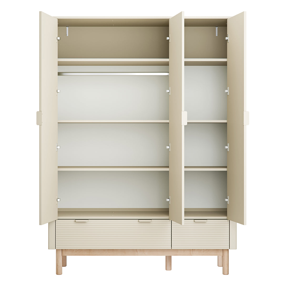 Chambre complète lit évolutif 70x140 commode à langer et armoire 3 portes Pinio Miloo Champagne - vue 5