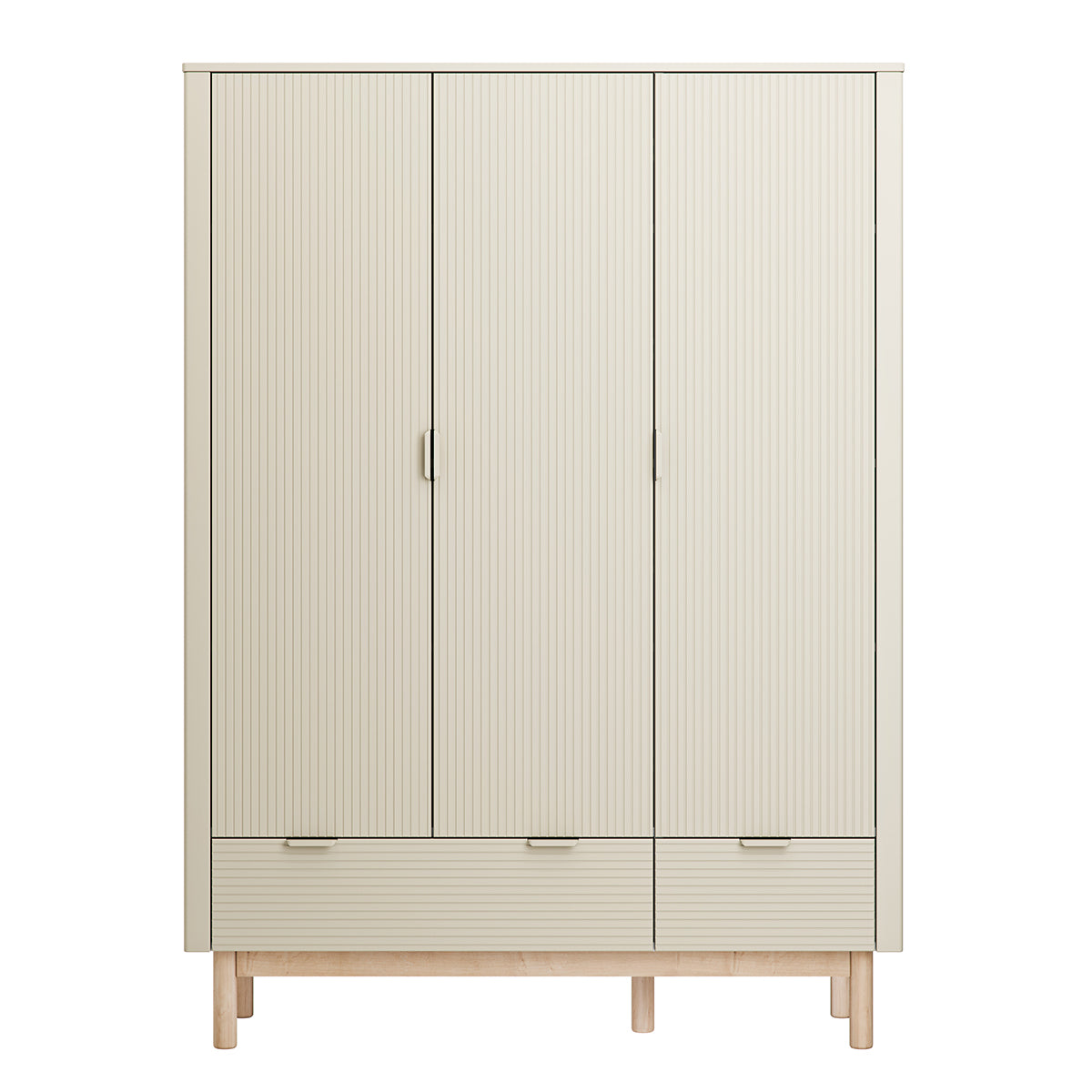 Armoire 3 portes 2 tiroirs Pinio Miloo Champagne - vue 3