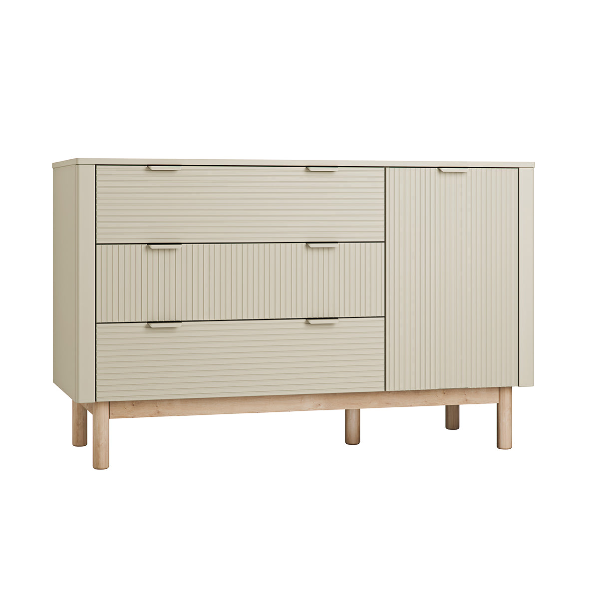 Commode 3 tiroirs 1 porte Pinio Miloo Champagne