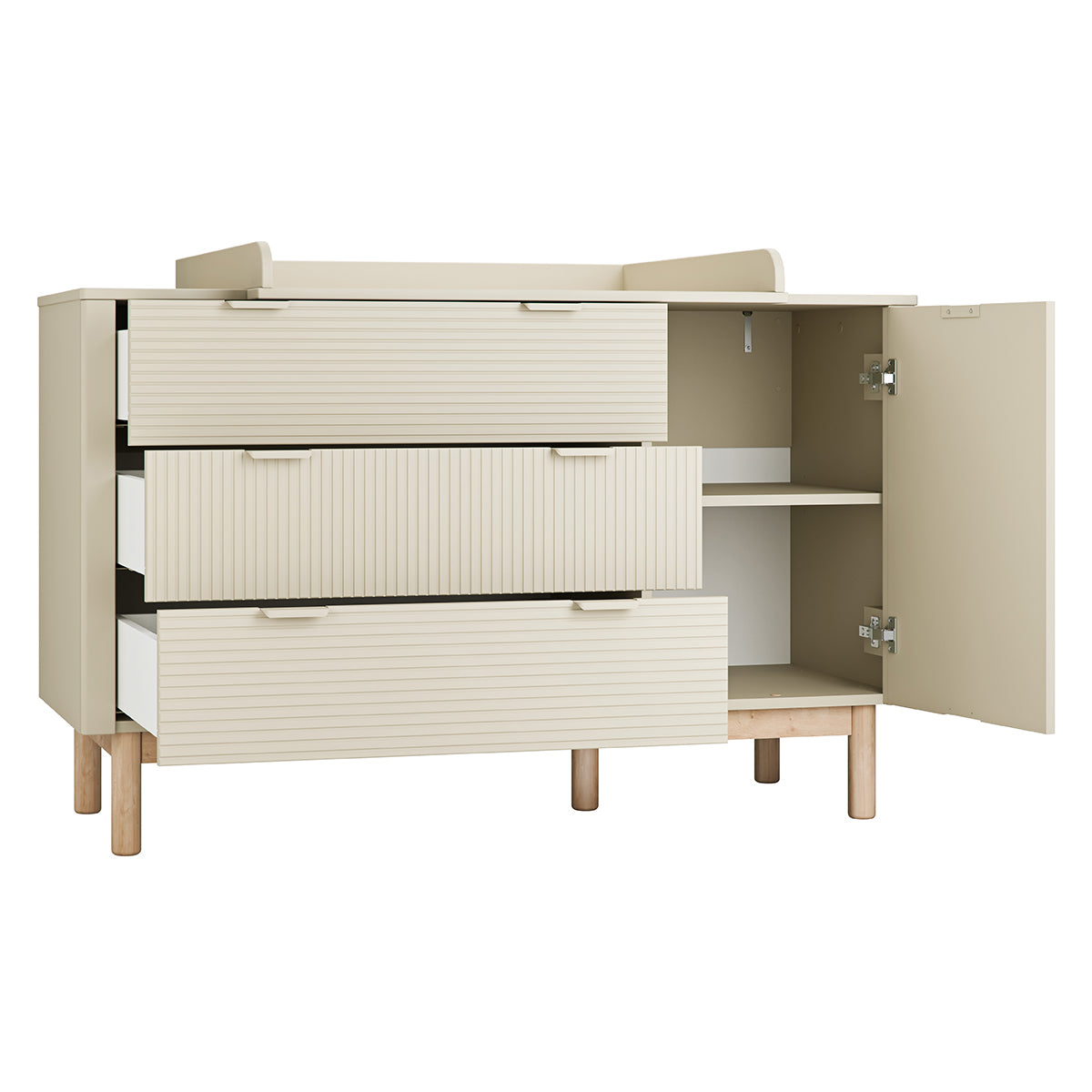Commode 3 tiroirs 1 porte Pinio Miloo Champagne - vue 2