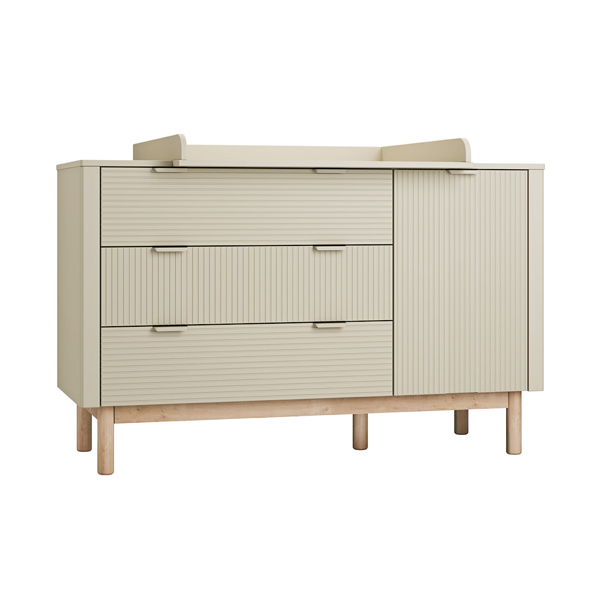Commode 3 tiroirs 1 porte Pinio Miloo Champagne - vue 3