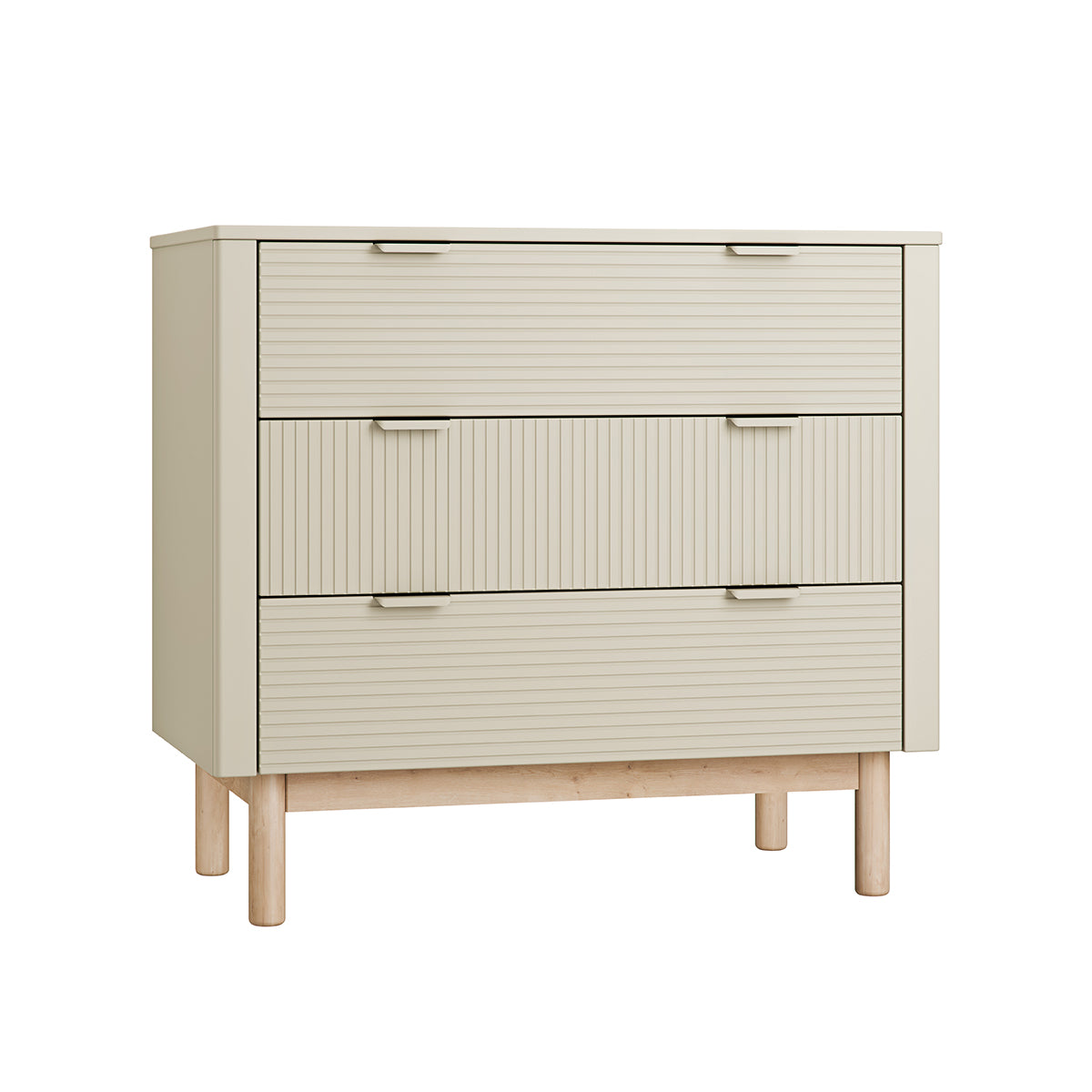 Commode 3 tiroirs et armoire 2 portes Pinio Miloo Champagne - vue 2