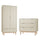 Commode 3 tiroirs et armoire 2 portes Pinio Miloo Champagne
