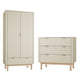Commode 3 tiroirs et armoire 2 portes Pinio Miloo Champagne
