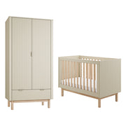 Lit évolutif 60x120 et armoire 2 portes Pinio Miloo Champagne