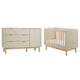 Lit évolutif 60x120 et commode 3 tiroirs 1 porte Pinio Miloo Champagne