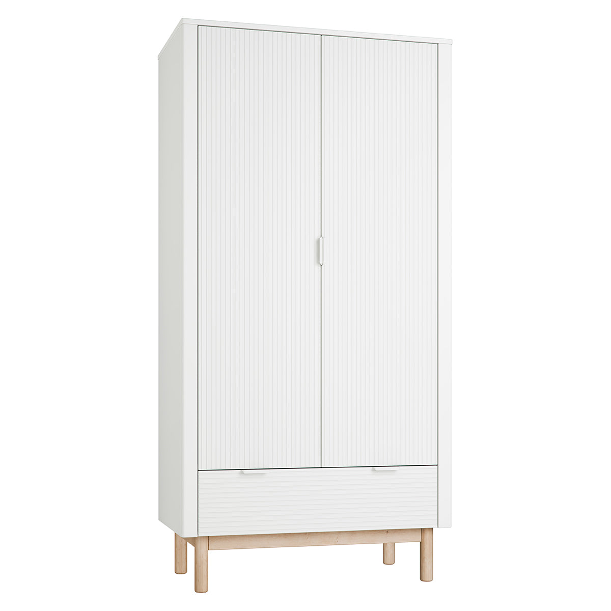 Lit évolutif 60x120 et armoire 2 portes Pinio Miloo Blanc - vue 3