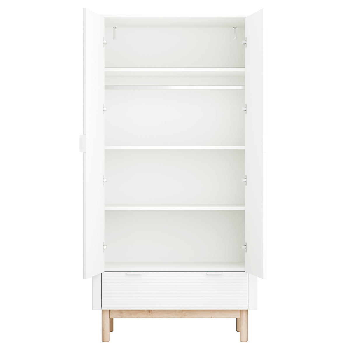 Lit évolutif 70x140 et armoire 2 portes Pinio Miloo Blanc - vue 3
