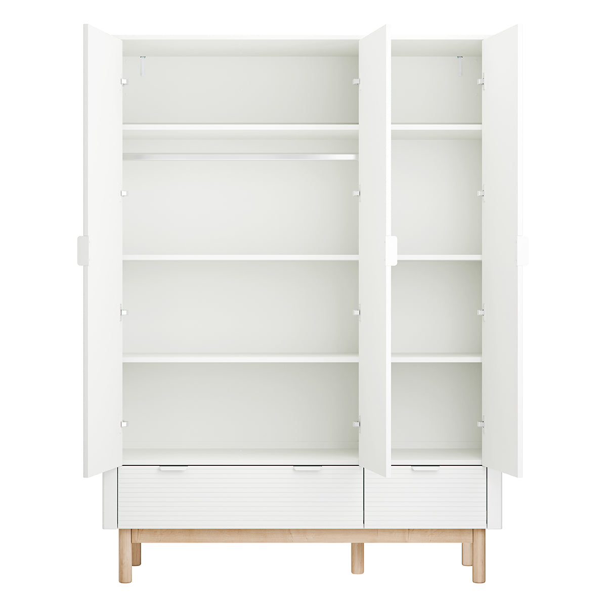 Armoire 3 portes 2 tiroirs Pinio Miloo Blanc - vue 2
