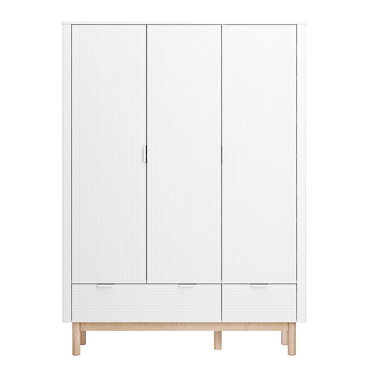 Armoire 3 portes 2 tiroirs Pinio Miloo Blanc - vue 3