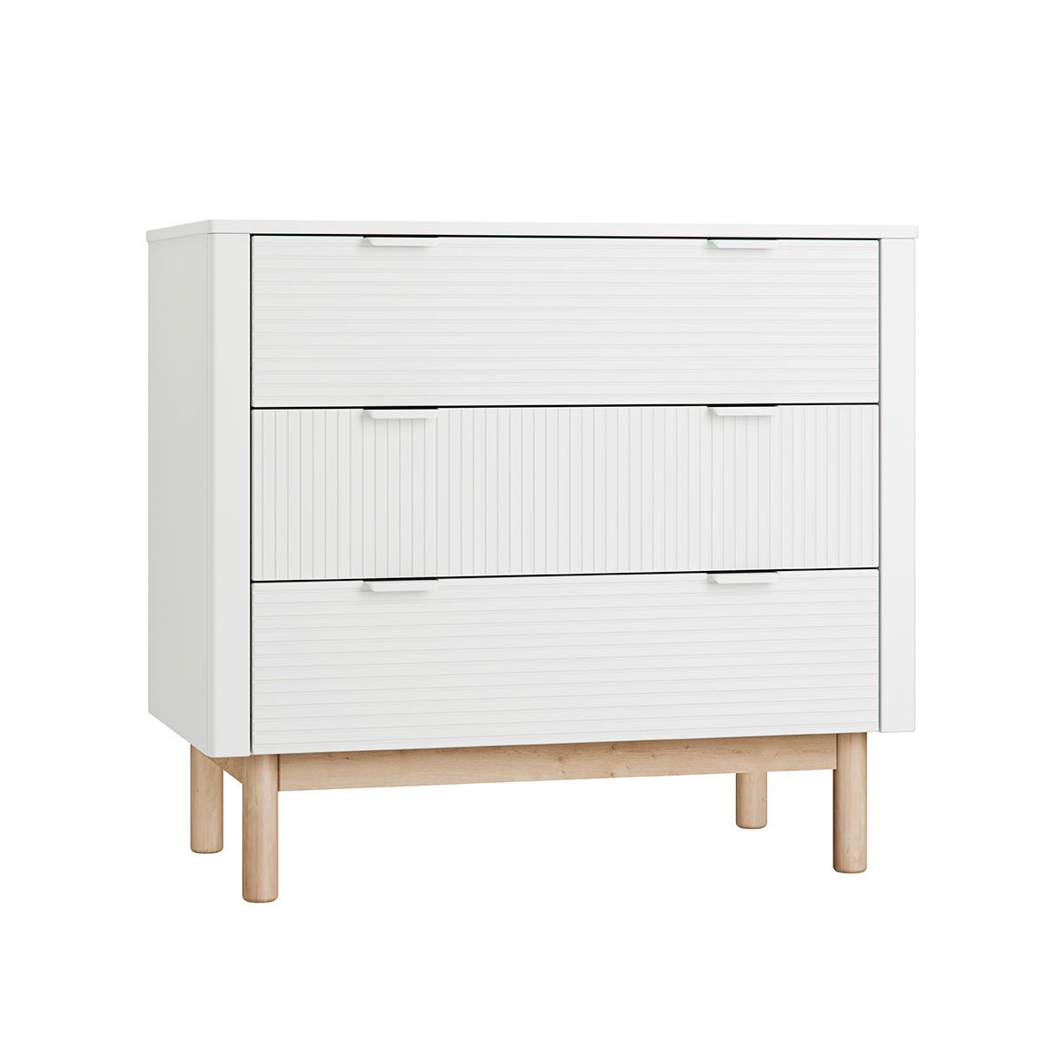 Lit évolutif 60x120 et commode 3 tiroirs Pinio Miloo Blanc - vue 3