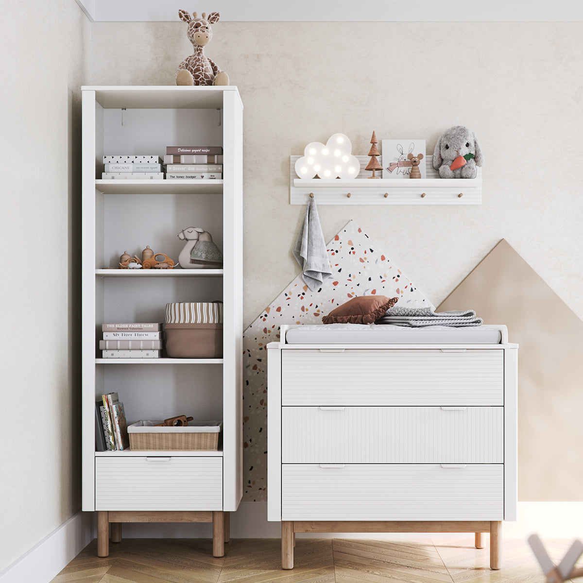 Lit évolutif 70x140 et commode 3 tiroirs Pinio Miloo Blanc - vue 5