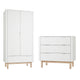 Commode 3 tiroirs et armoire 2 portes Pinio Miloo Blanc