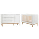 Lit évolutif 60x120 et commode 3 tiroirs 1 porte Pinio Miloo Blanc