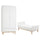 Lit évolutif 70x140 et armoire 2 portes Pinio Miloo Blanc