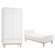 Lit évolutif 70x140 et armoire 2 portes Pinio Miloo Blanc