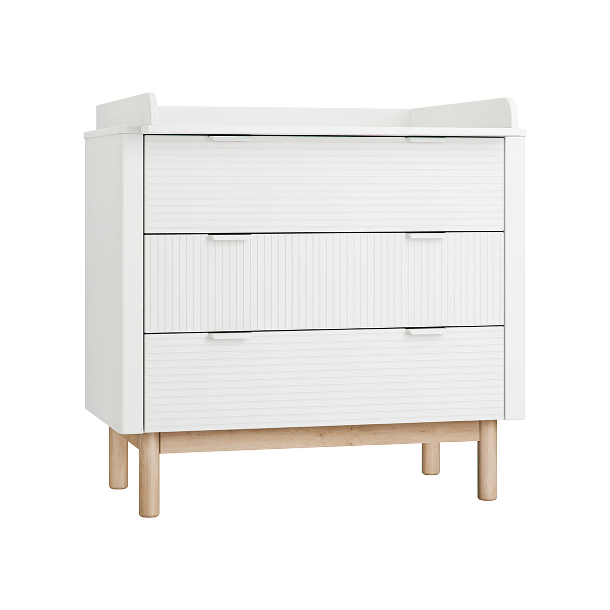 Chambre complète lit évolutif 70x140 commode à langer et armoire 2 portes Pinio Miloo Blanc - vue 4