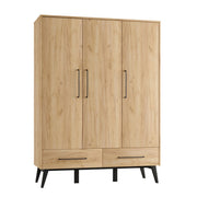 Armoire 3 portes 2 tiroirs Pinio Retro Bois