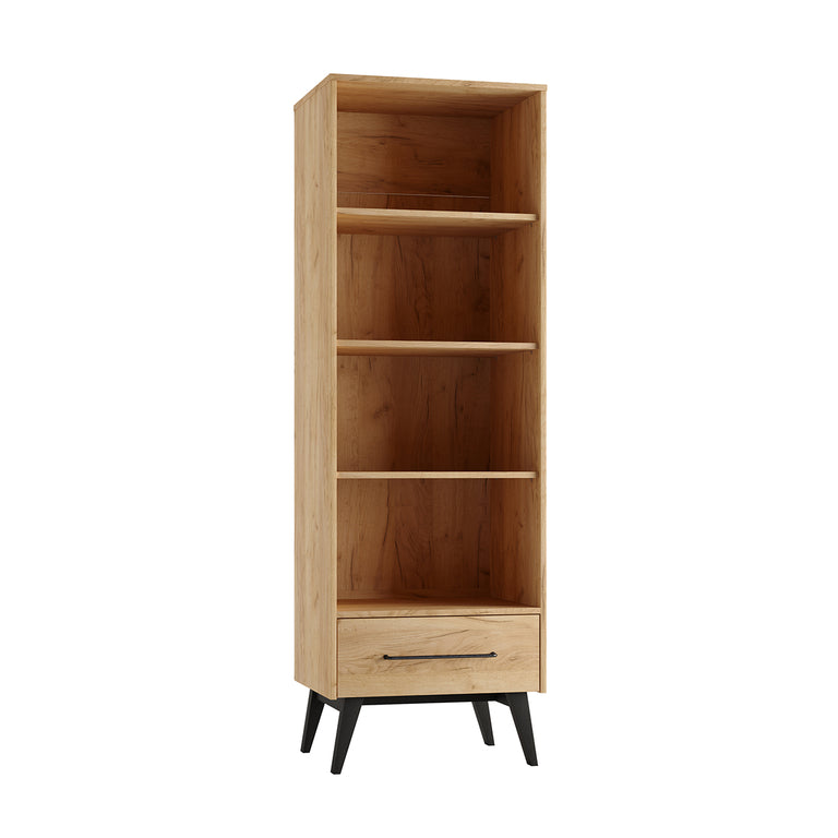 Bibliothèque 1 tiroir Pinio Retro Bois
