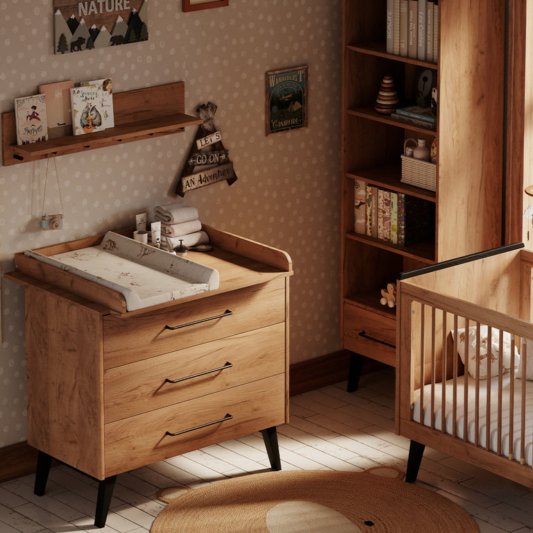 Commode 3 tiroirs Pinio Retro Bois - vue 5