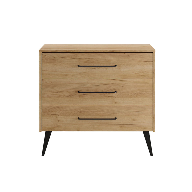 Commode 3 tiroirs Pinio Retro Bois - vue 2