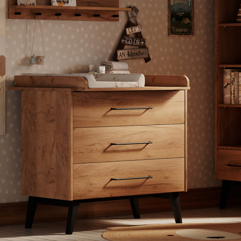 Commode 3 tiroirs Pinio Retro Bois - vue 3