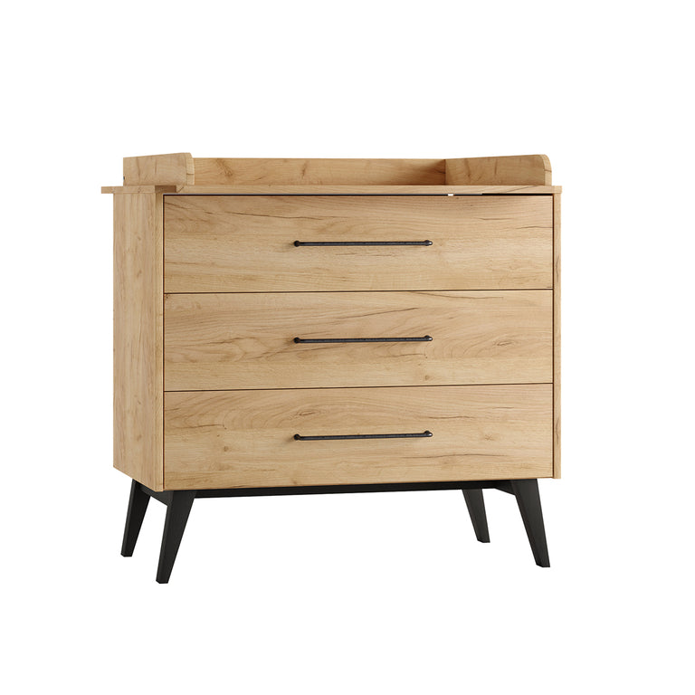 Chambre complète lit évolutif 70x140 commode à langer et armoire 2 portes Pinio Retro Bois - vue 4