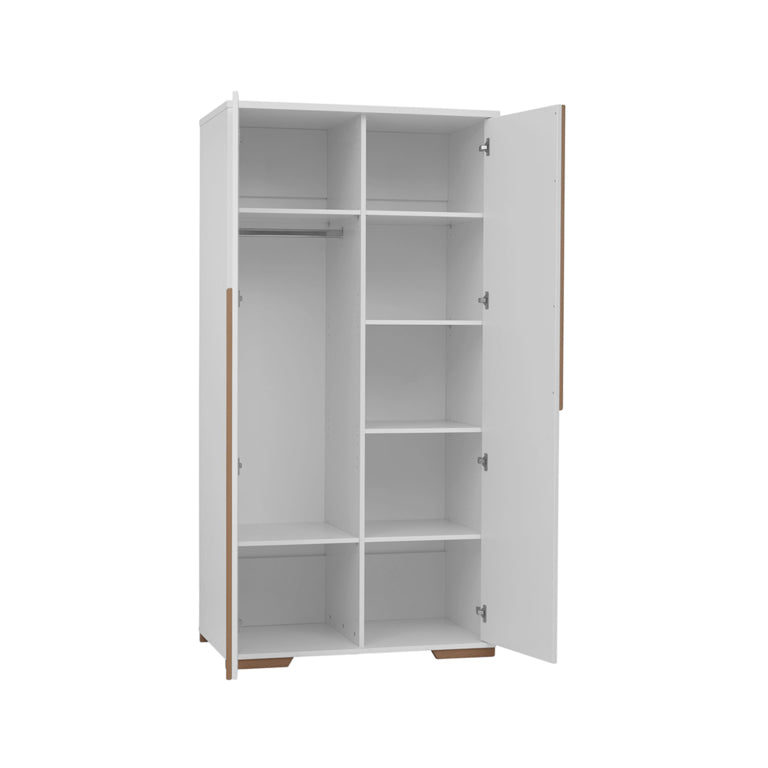 Commode 3 tiroirs et Armoire Pinio Snap Blanc et bois - vue 4
