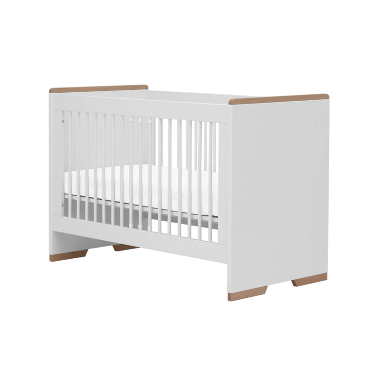 Lit bébé et commode à langer Pinio Snap Blanc et bois - vue 2