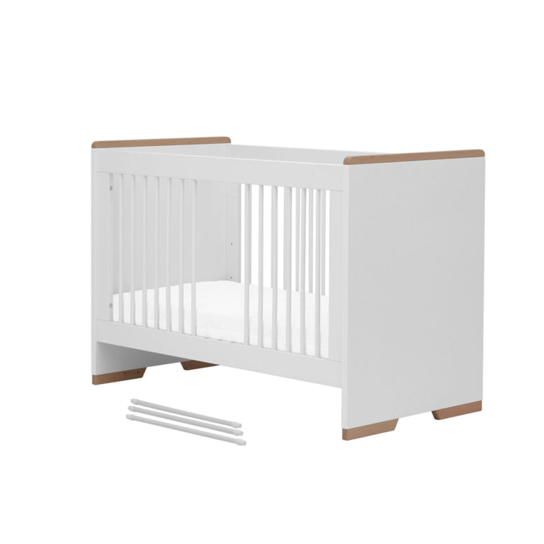 Lit bébé et commode à langer Pinio Snap Blanc et bois - vue 3