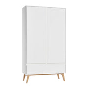Armoire 2 portes 1 tiroir Pinio Swing - Blanc et bois