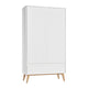Armoire 2 portes 1 tiroir Pinio Swing - Blanc et bois